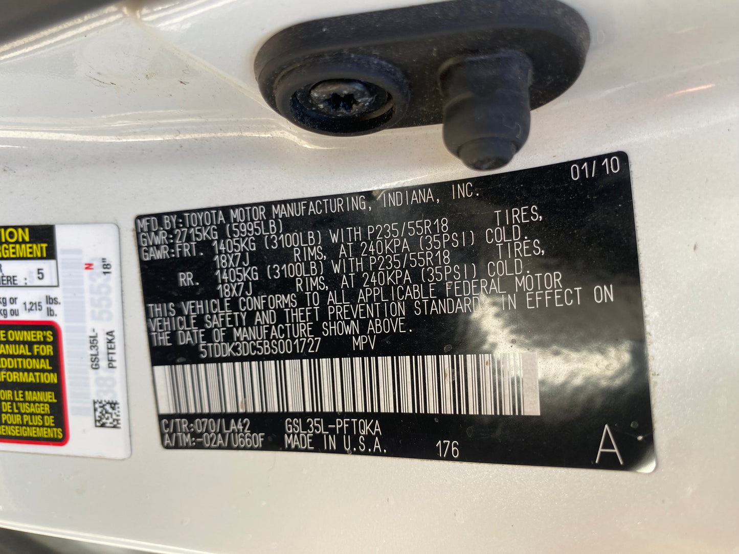TOYOTA SIENNA 2011