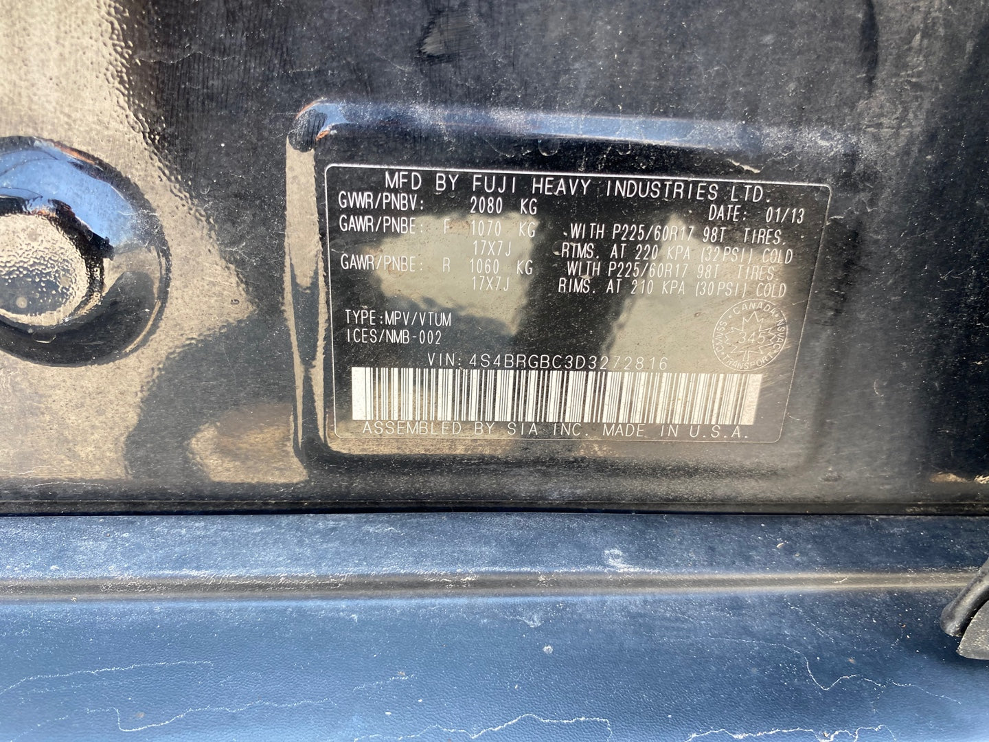SUBARU OUTBACK 2013