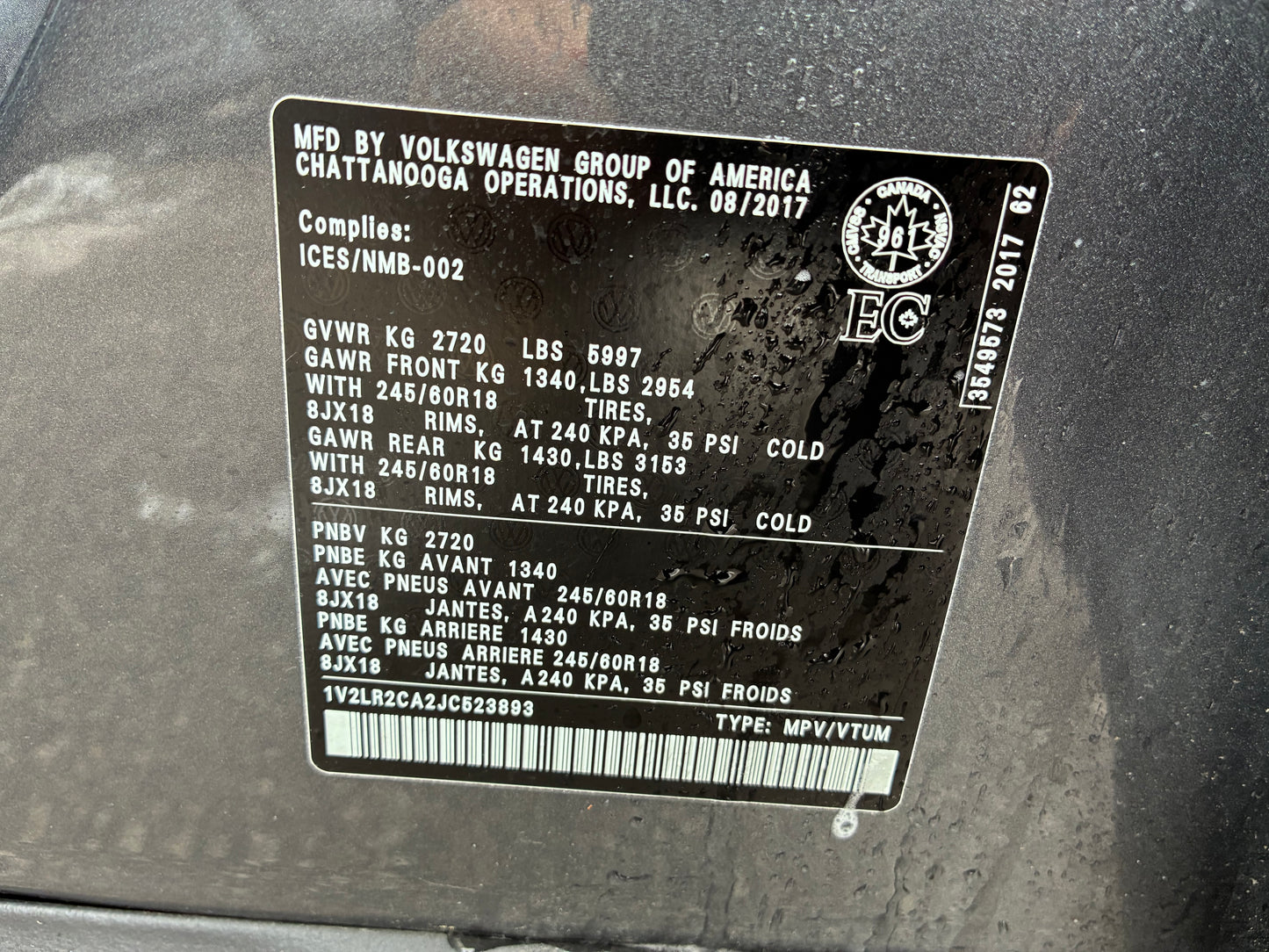 VOLKSWAGEN ATLAS 2018