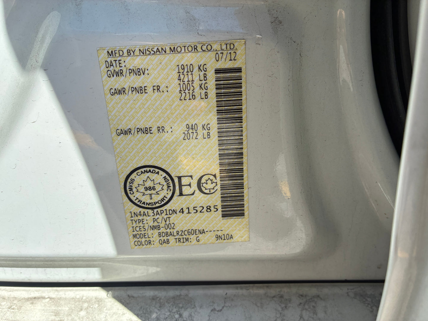NISSAN ALTIMA 2013